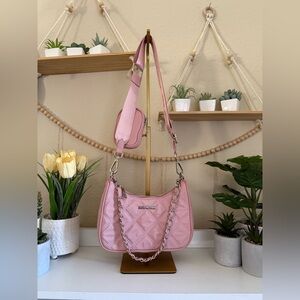 Steve Madden Pink Quilted Shoulder Bag